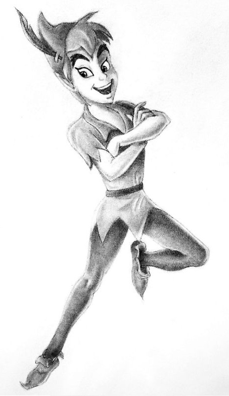 Peter Pan Drawing by Miranda Balogh