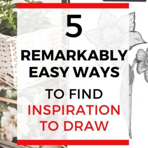 Don’t know what to draw? Looking for drawing inspiration? Then click here to get a list of creative drawing ideas to help you create easy sketches and interesting drawings. You’ll also learn how to find inspiration to draw so that you’ll never run out of drawing ideas! #drawinginspiration #whattodraw #artdrawingideas