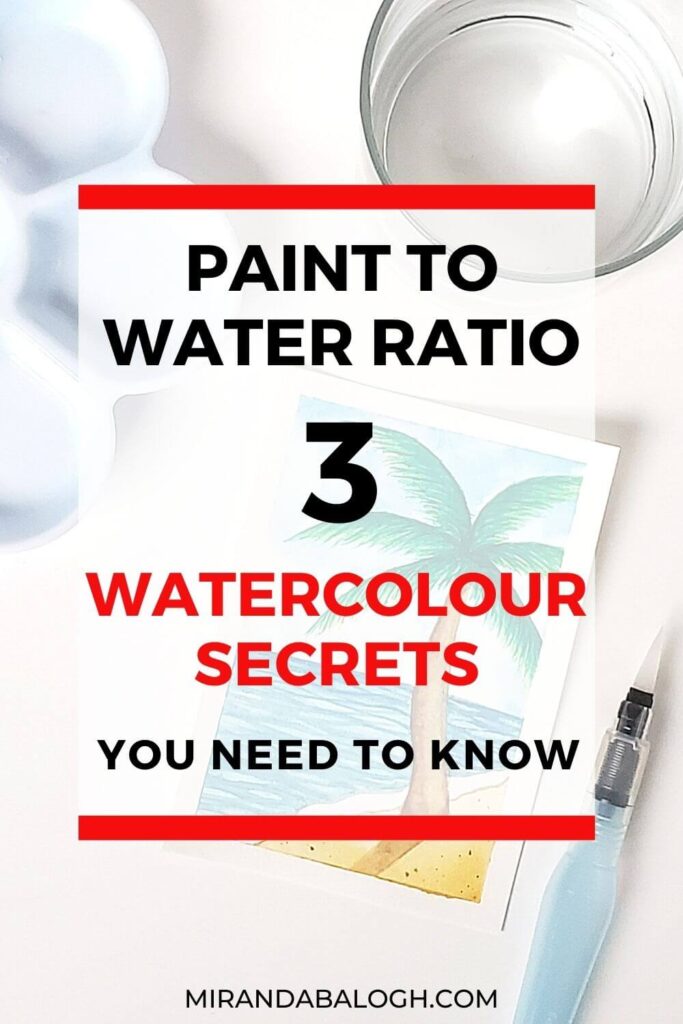 Have you ever wondered how much water to use in watercolour painting? Then click here to learn how to control watercolour by practicing value scales and washes. Master water control by learning how to balance the paint to water ratio to create pretty watercolour paintings. Use these three watercolour tips to improve your watercolour art by painting loosely and skillfully.
