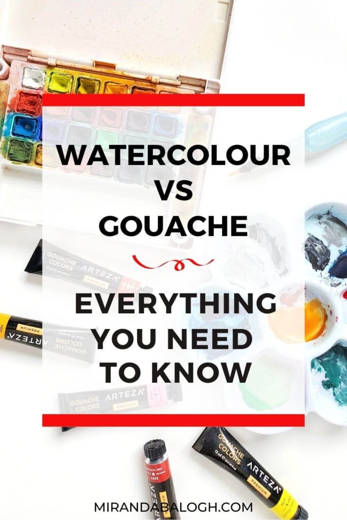 What is the difference between watercolour and gouache? In the watercolour vs gouache debate, which medium is easier? These are some of the questions that will be explored in this article which compares the pros and cons of each painting medium. So click here to learn about the similarities and differences between watercolour painting and gouache painting. As well, you’ll learn about their unique properties so that you can combine both to create a lovely gouache and watercolour painting of your own.