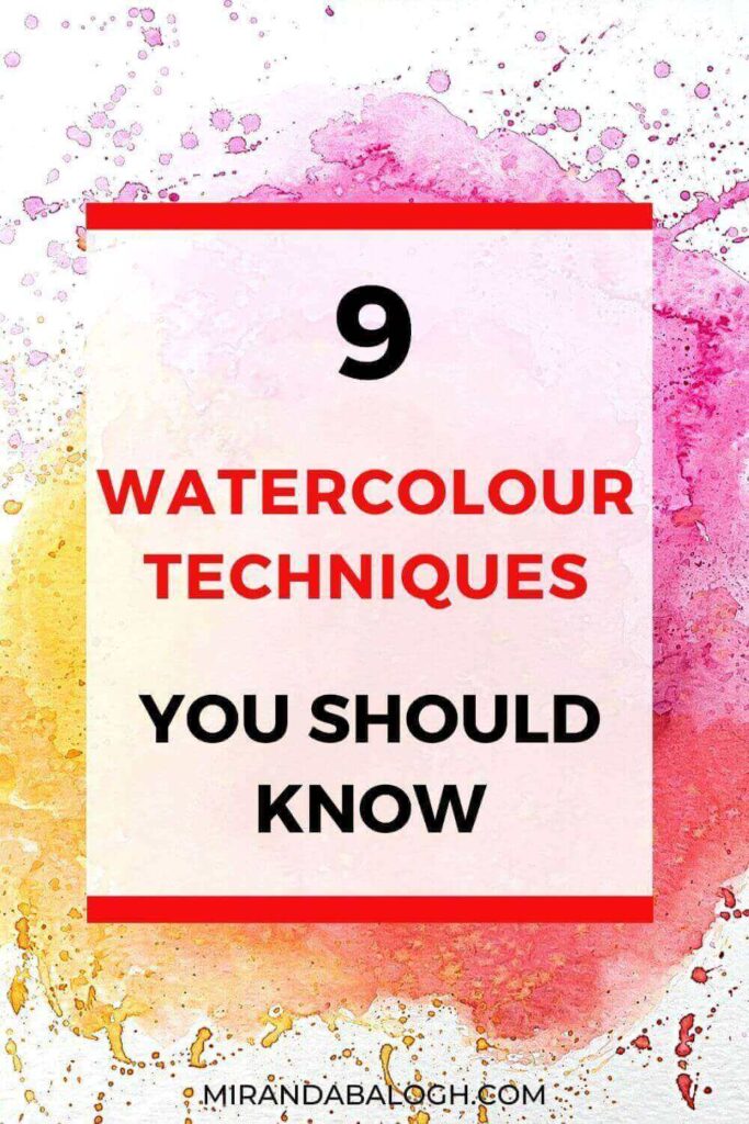 There are 9 painting techniques that you should know if you want to improve your watercolour art. Complete with step by step watercolour tutorials and instructions, this blog will give you tons of strategies that will improve your painting skills. So click here to improve your watercolour paintings today!