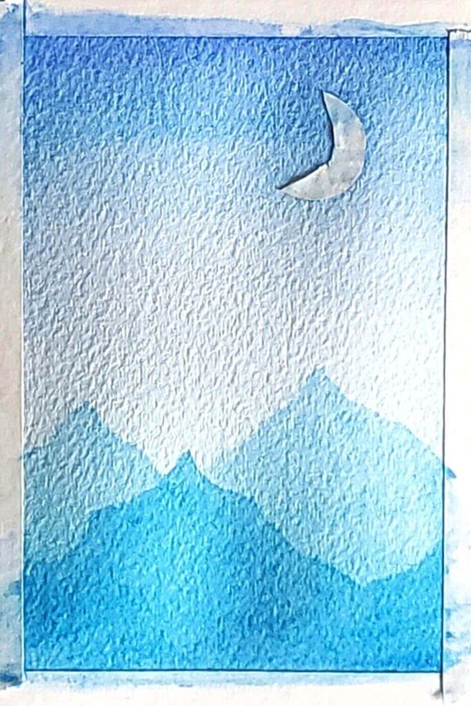 Blue Watercolour Monochrome Painting Step by Step Tutorial 2