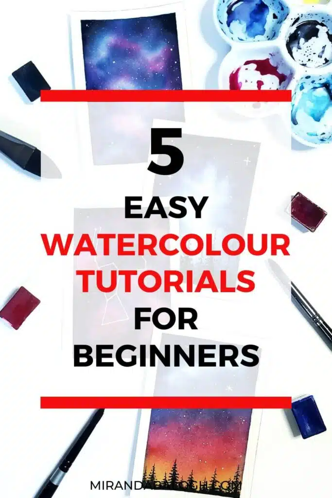 The easiest way you can teach yourself watercolour painting is by checking out free watercolour tutorials for beginners. Luckily for you, this article provides 5 step-by-step watercolour painting tutorials that you can follow. Each tutorial includes important watercolour lessons such as how to apply techniques properly and which watercolour paints to include in your palette. These tutorials are easy and fun, so give them a try!