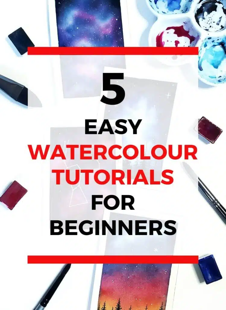 The easiest way you can teach yourself watercolour painting is by checking out free watercolour tutorials for beginners. Luckily for you, this article provides 5 step-by-step watercolour painting tutorials that you can follow. Each tutorial includes important watercolour lessons such as how to apply techniques properly and which watercolour paints to include in your palette. These tutorials are easy and fun, so give them a try!