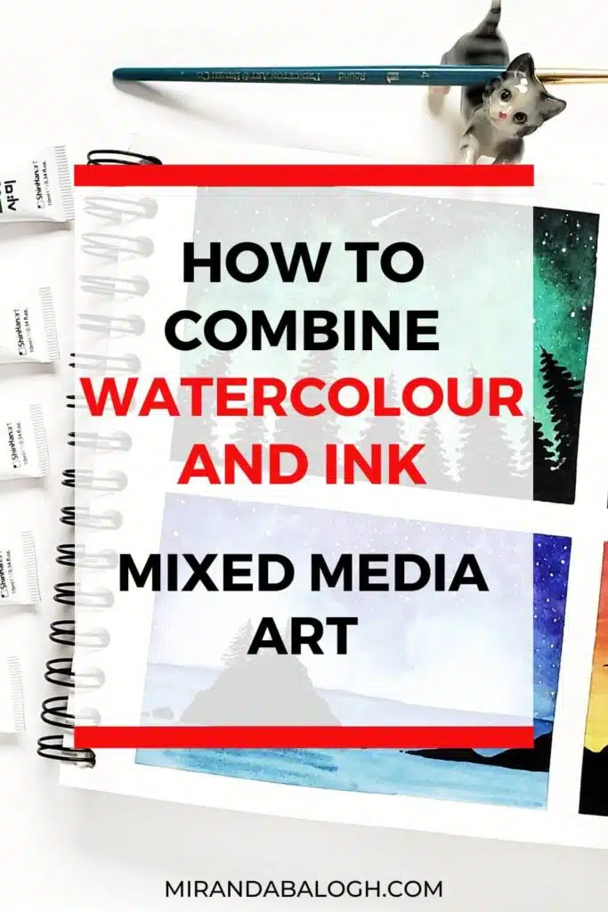 Combining ink with watercolour is easier than you think! In this complete beginner’s guide to watercolour and ink, you learn about the best line and wash techniques to help you create this lovely style of mixed media art. It’s versatile and suitable for beginners, so use these ink and watercolour painting ideas to help you get started. You’ll be creating ink and watercolour illustrations in no time!