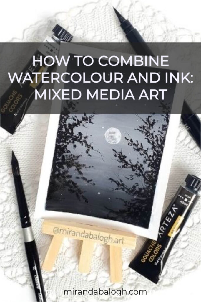 Do you ink before or after watercolour? The answer is that you can do it both ways! Combining pen and ink with watercolour wash can create beautiful mixed media artwork, so follow this pen and ink watercolour tutorial to learn how to use watercolour and ink for beginners. In this guide, you’ll learn about painting techniques as well as which art supplies to use. So pin this for later!