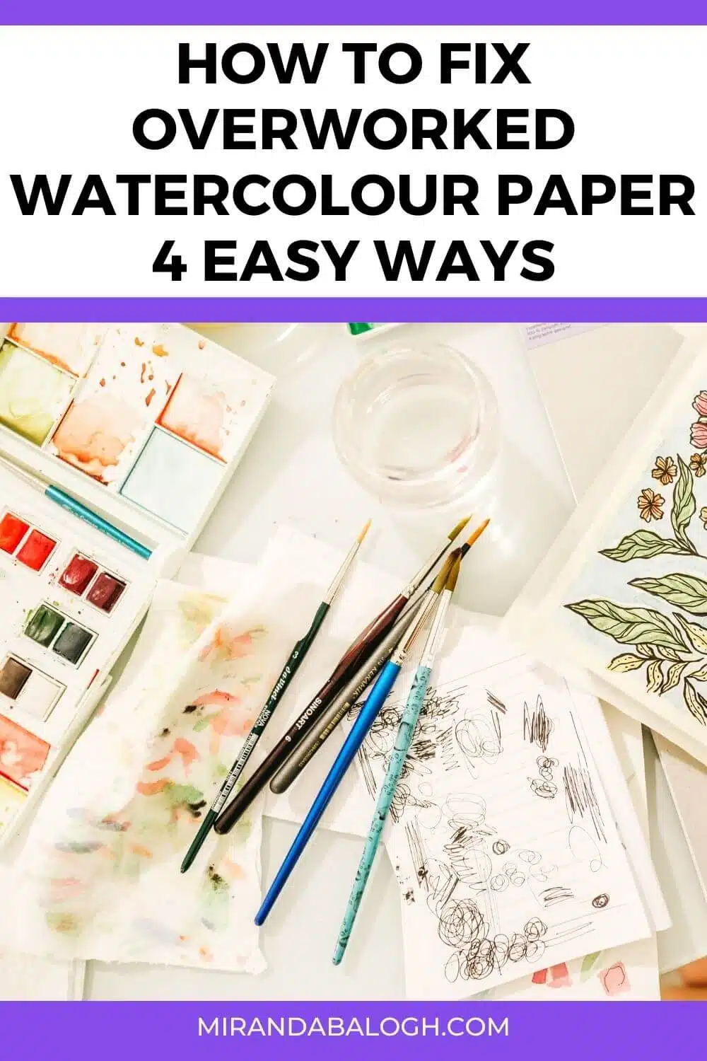 Have you ever wondered how do you fix an overworked watercolour painting? Well, there are 4 easy ways to fix overworked watercolour. First of all, prevention and preparing your paper before you paint are the best solutions. Secondly, check out this article to learn about the three measures you need to take to fix buckled, torn, and peeled watercolour paper.