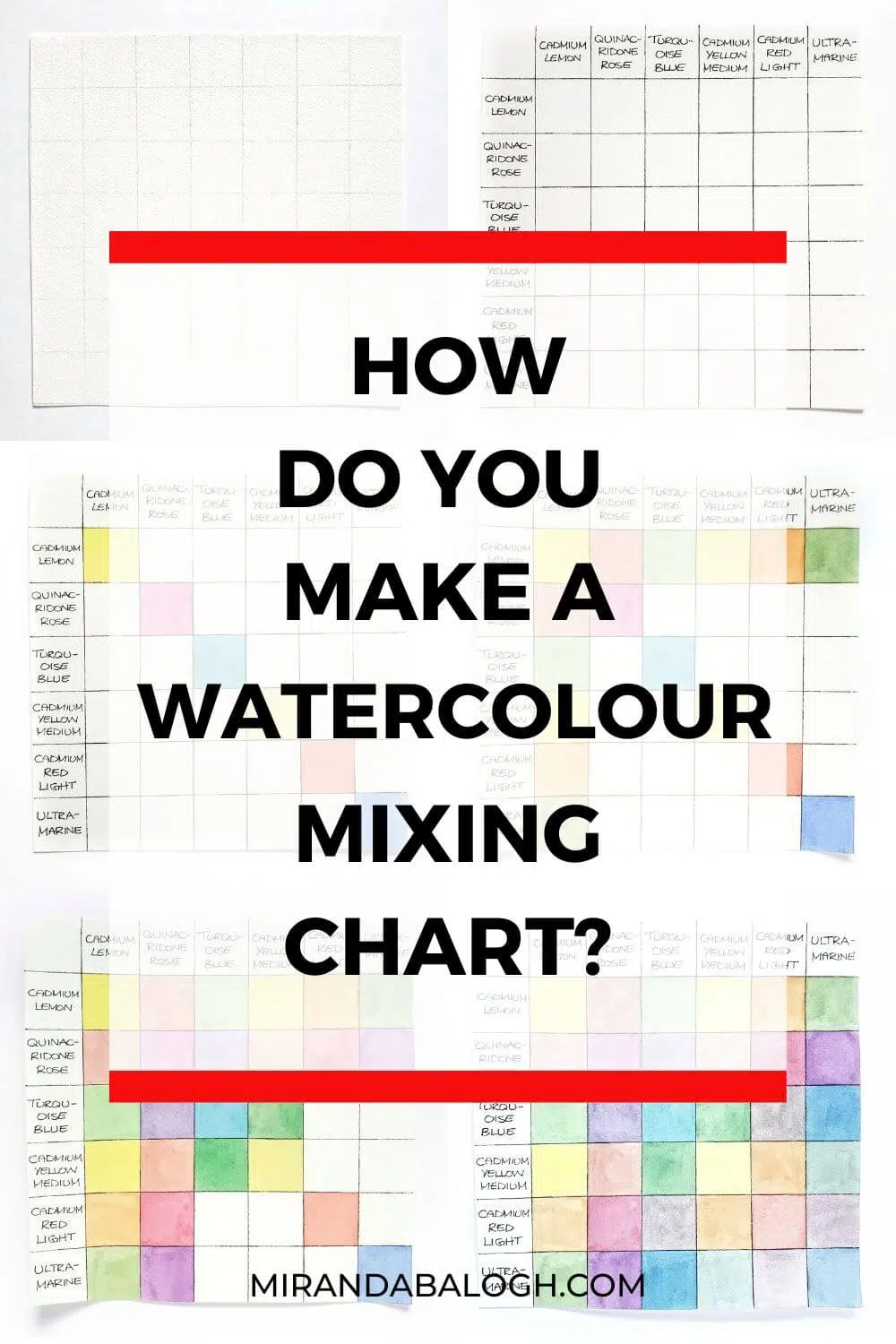 Have you ever wondered how do you make a watercolour mixing chart? If so, then you should check out this easy watercolour mixing chart tutorial to learn how to make your own. By creating a visual reference of your watercolour paints, you’re able to see all the watercolour mixing combinations laid out nicely on your chart. In addition, you can use it as a reference when you paint.