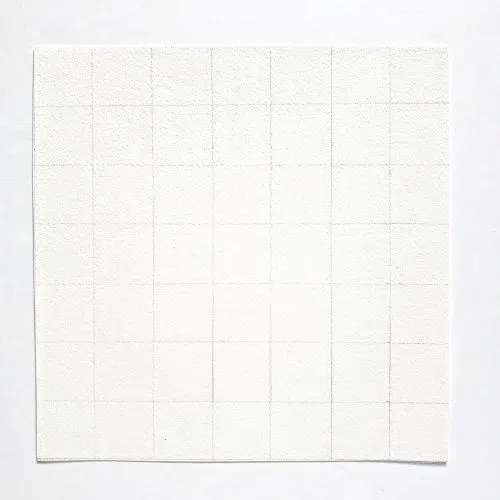 This is an image of a blank piece of watercolour paper that's divided into seven rows and seven columns. It will be used to create a watercolour mixing chart.