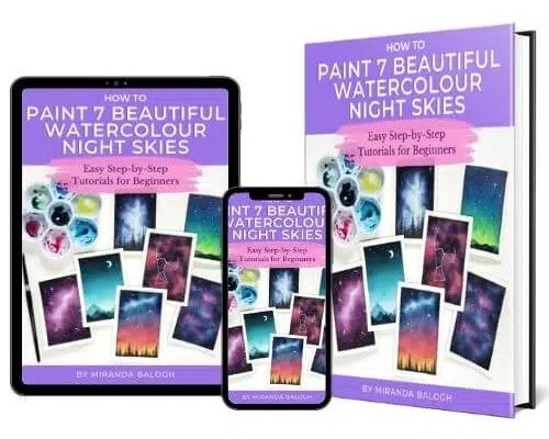 Learn how to paint 7 beautiful watercolour night skies by following along to these 7 easy step-by-step watercolour tutorials. They're perfect for beginners who are learning how to paint with watercolours.