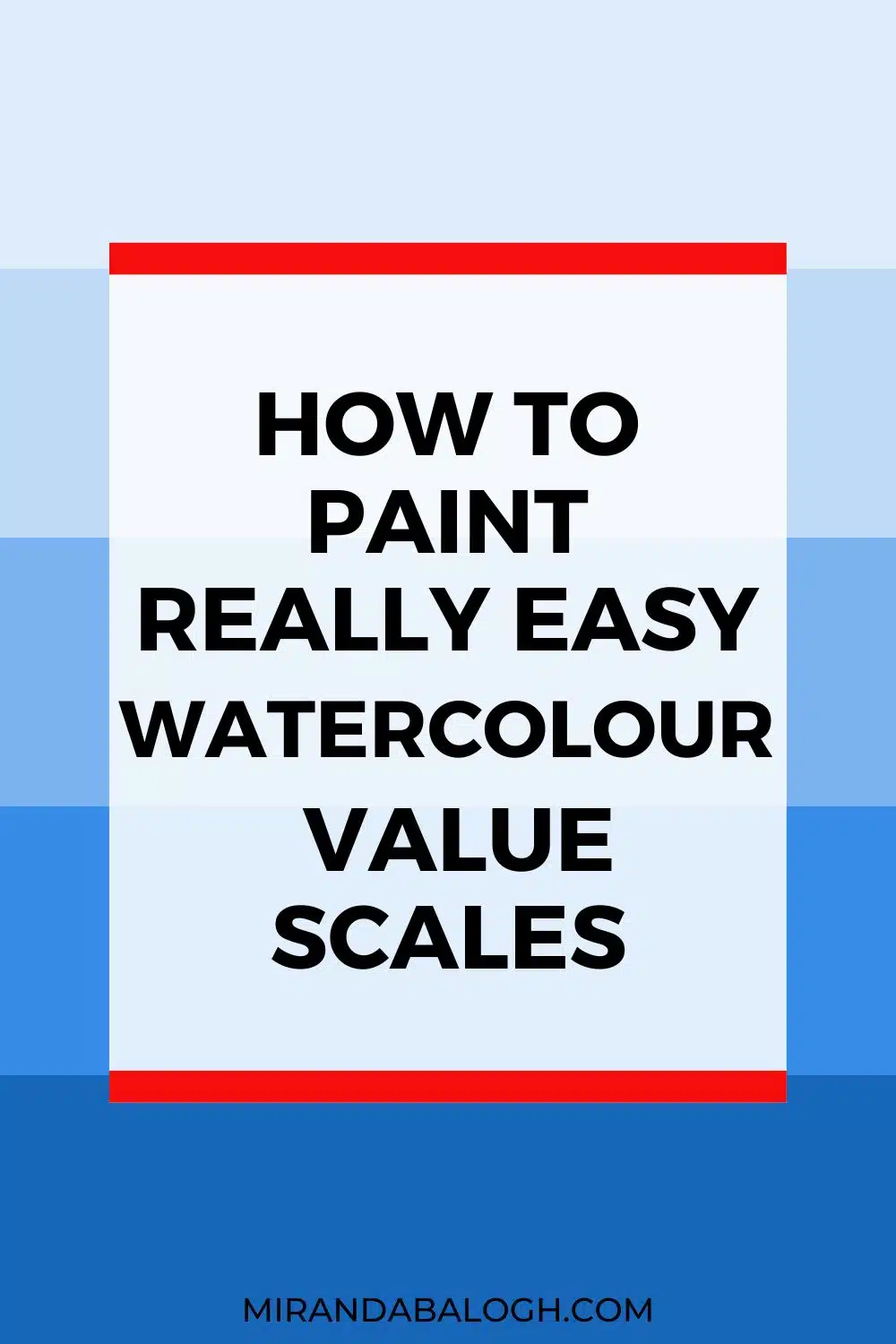 In this tutorial, you learn how to paint watercolour value scales step by step. By learning how to use the paint-to-water ratio correctly, you can create value studies that help you master the value scale. Once you know the basics, you’ll have a solid understanding of how to use value in a watercolour painting. So take out your art supplies and come paint with me to learn how to create a value scale!