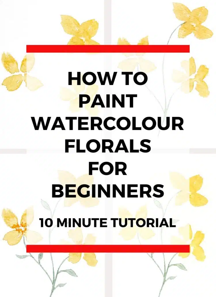 In this easy watercolour flowers tutorial for beginners, you learn how to paint loose watercolour flowers in only 10 minutes. The truth is that you don’t have to start by painting realistic flowers. In fact, it’s smarter to first learn how to paint simple flowers. That’s why this tutorial is short, easy, and beginner friendly. So take out your art supplies and come paint watercolour florals with me!