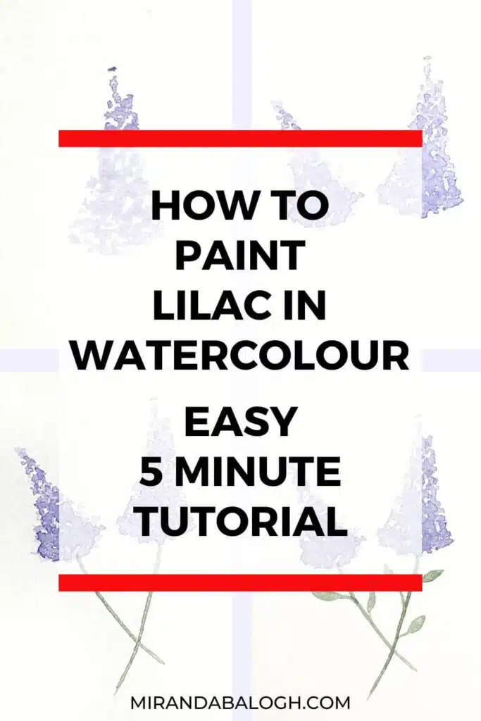 Learn how to paint easy watercolour lilacs for beginners by following along to this step-by-step tutorial. In it, you learn how to paint the shape of these beautiful flowers. As well, you learn how to apply the wet-on-dry technique to paint beautiful loose watercolour lilacs. Once you learn these fundamental skills, you’ll be able to paint lilacs in watercolour in just 5 minutes!