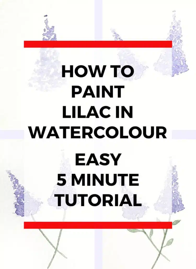 Learn how to paint easy watercolour lilacs for beginners by following along to this step-by-step tutorial. In it, you learn how to paint the shape of these beautiful flowers. As well, you learn how to apply the wet-on-dry technique to paint beautiful loose watercolour lilacs. Once you learn these fundamental skills, you’ll be able to paint lilacs in watercolour in just 5 minutes!