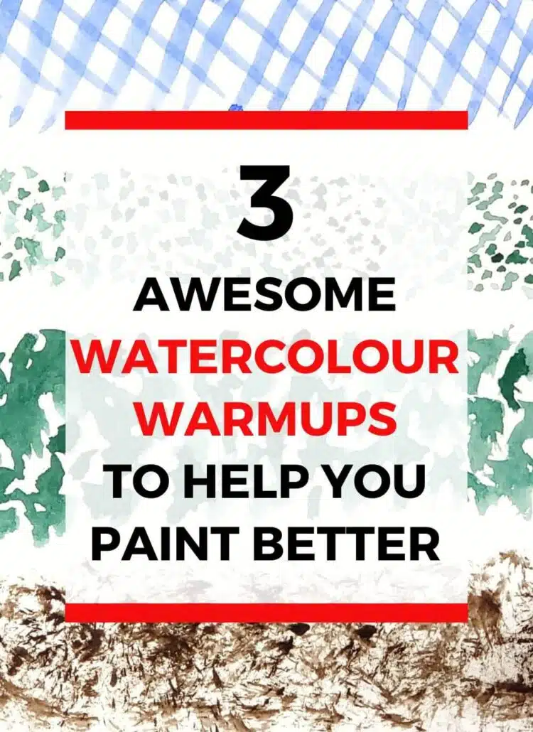 Check out these 3 easy watercolour warmups to discover how you can get started with watercolour painting. Warming up is an essential skill that improves your hand-eye coordination and water control skills, therefore setting you up for success with your paintings. Therefore, you should take some time to practice these quick watercolour warmup exercises so that you’re able to apply watercolour techniques and lay down brushstrokes more easily while you paint.