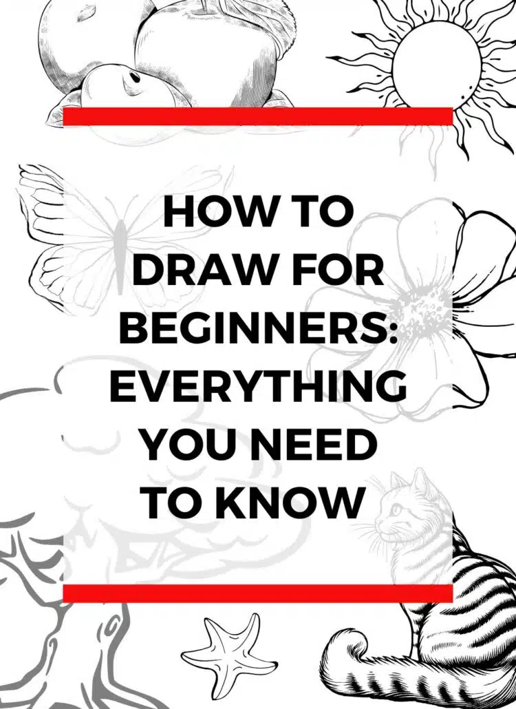 In this ultimate drawing guide, you learn how to draw as a complete beginner. In it, you start by learning about the best drawing supplies for beginners. Then, you learn about the fundamentals of drawing including shapes, values, and basic drawing techniques. As well, you learn about easy drawing tips to help you get started with drawing. And as a bonus, this guide shares a list of easy drawing ideas that are perfect for beginners.