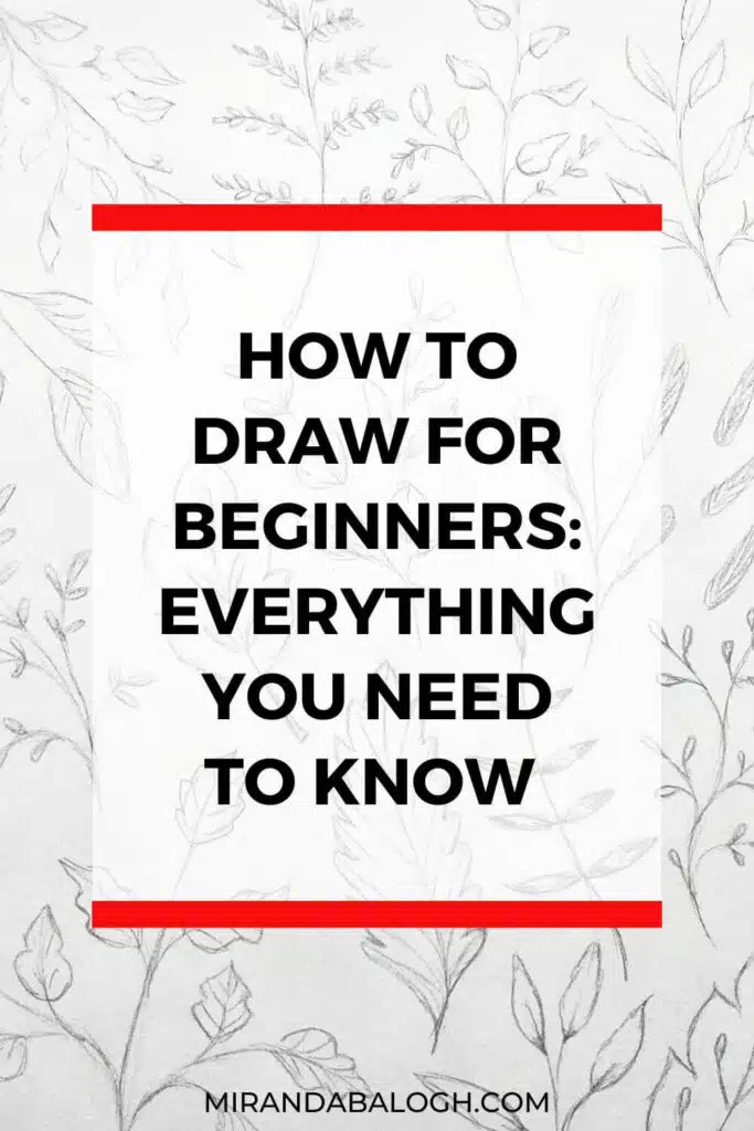 In this ultimate drawing guide, you learn how to draw as a complete beginner. In it, you start by learning about the best drawing supplies for beginners. Then, you learn about the fundamentals of drawing including shapes, values, and basic drawing techniques. As well, you learn about easy drawing tips to help you get started with drawing. And as a bonus, this guide shares a list of easy drawing ideas that are perfect for beginners.